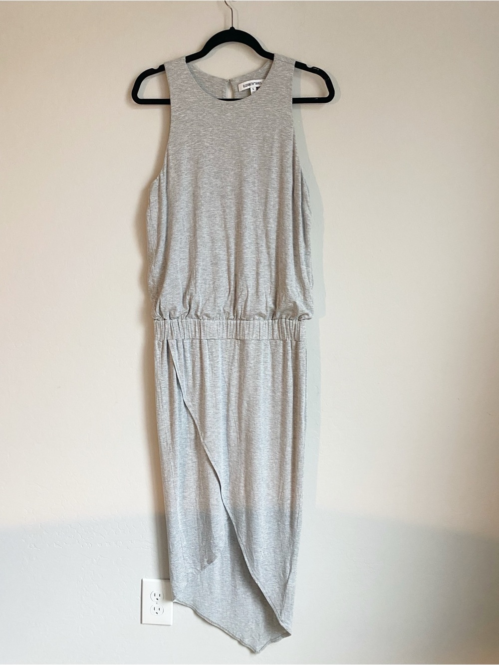 Elizabeth and James Rowan Sleeveless Dress in Light Heather Gray Jersey Knit S